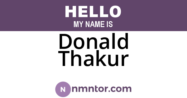 Donald Thakur