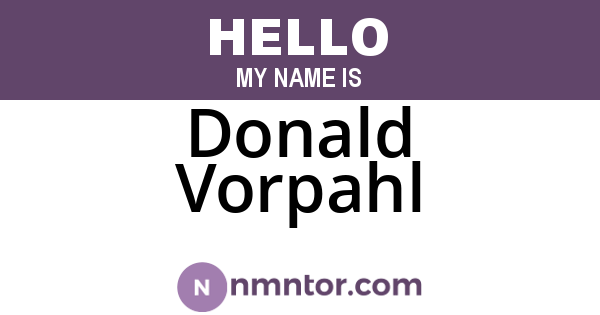 Donald Vorpahl