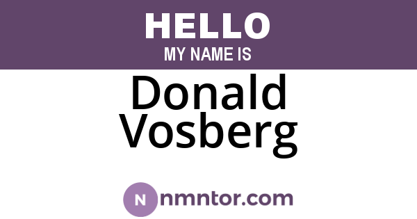 Donald Vosberg