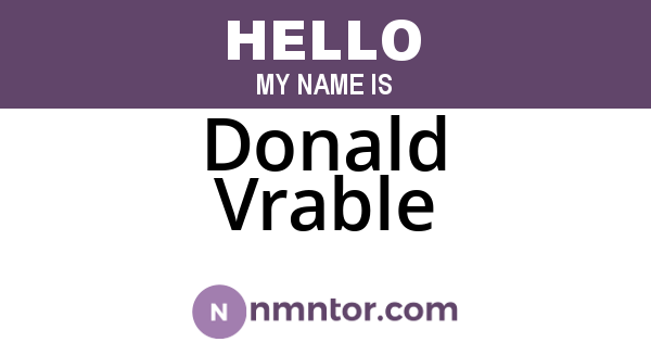 Donald Vrable