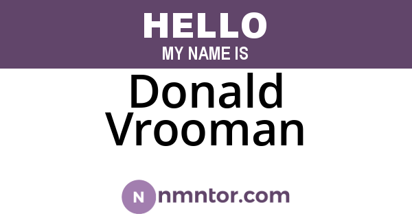 Donald Vrooman