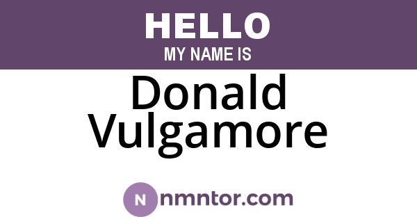 Donald Vulgamore