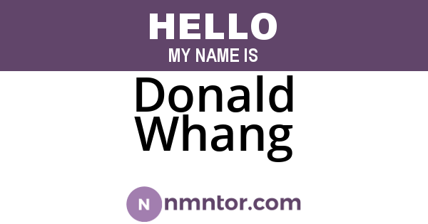 Donald Whang