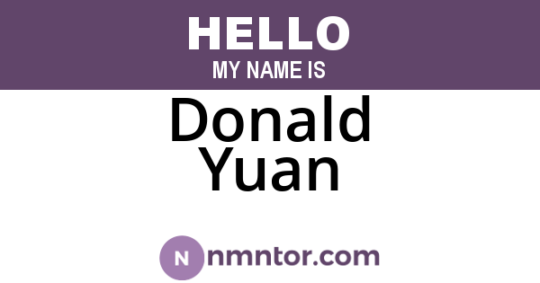 Donald Yuan