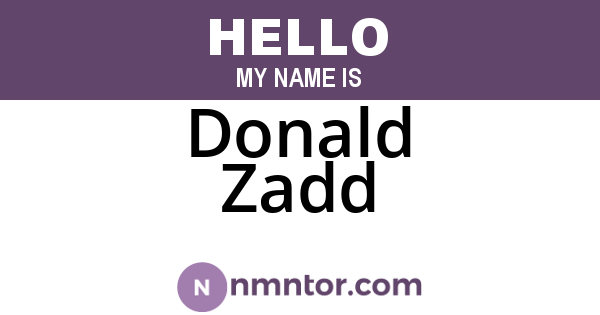 Donald Zadd