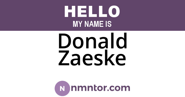 Donald Zaeske