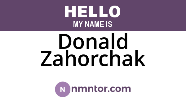 Donald Zahorchak