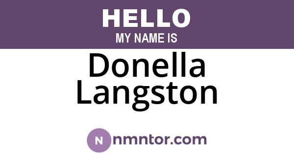 Donella Langston