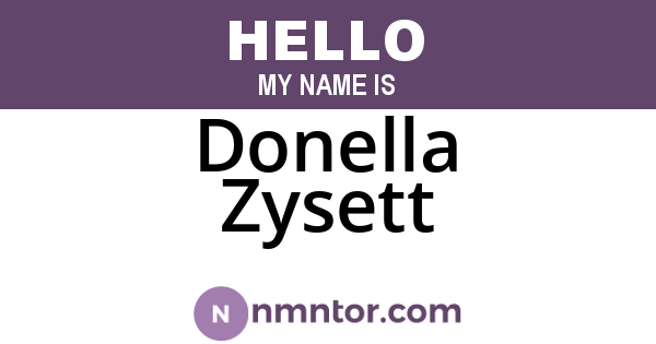 Donella Zysett