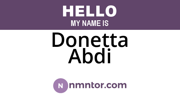 Donetta Abdi