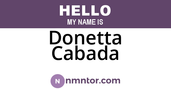 Donetta Cabada