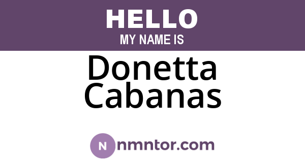 Donetta Cabanas