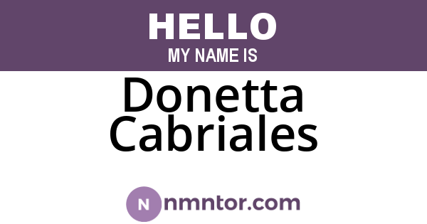 Donetta Cabriales