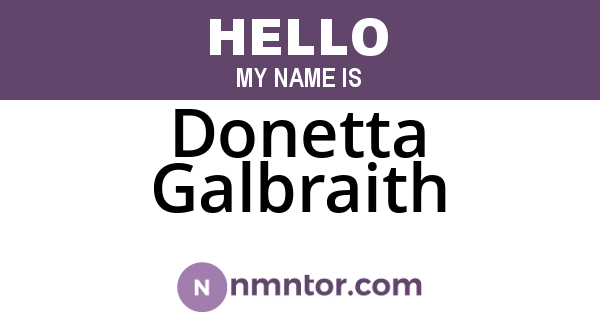 Donetta Galbraith