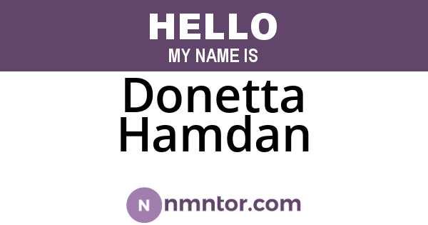 Donetta Hamdan