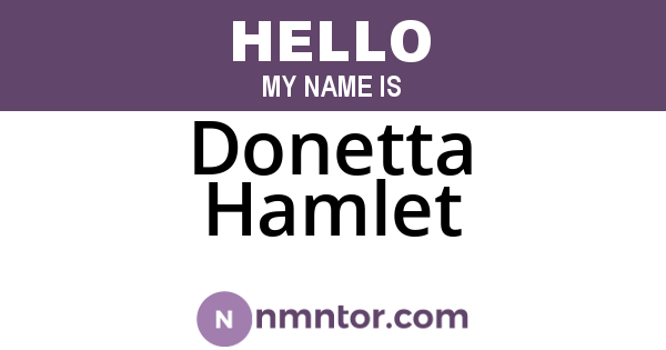 Donetta Hamlet