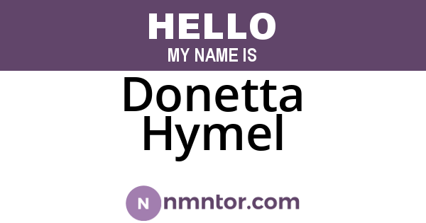Donetta Hymel