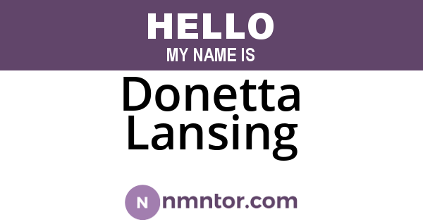 Donetta Lansing
