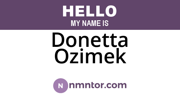 Donetta Ozimek