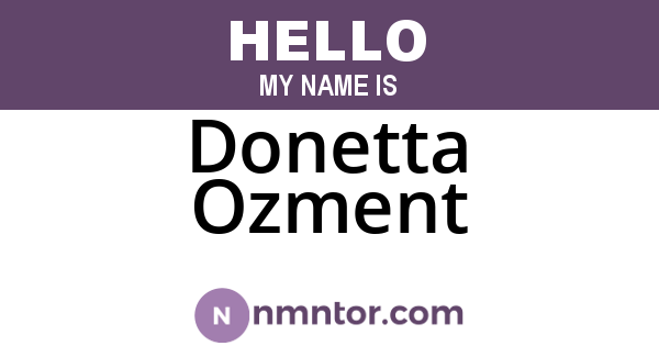 Donetta Ozment