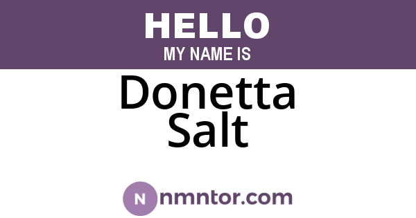 Donetta Salt