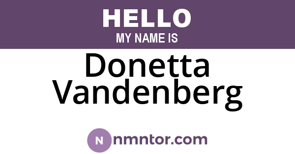 Donetta Vandenberg