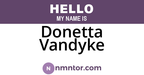 Donetta Vandyke