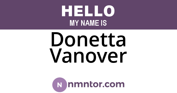 Donetta Vanover