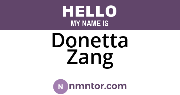 Donetta Zang