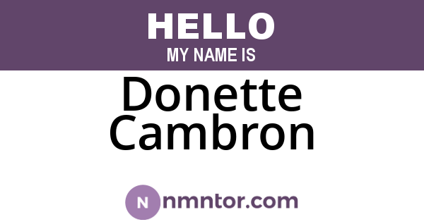 Donette Cambron