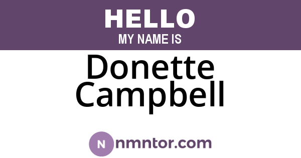 Donette Campbell