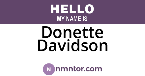 Donette Davidson