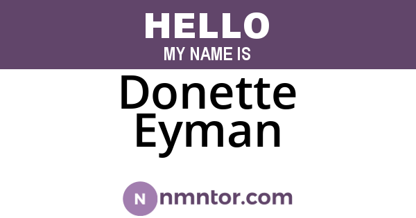 Donette Eyman