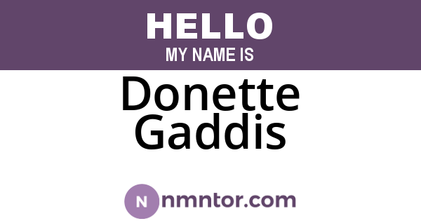 Donette Gaddis