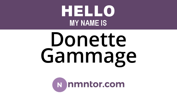 Donette Gammage