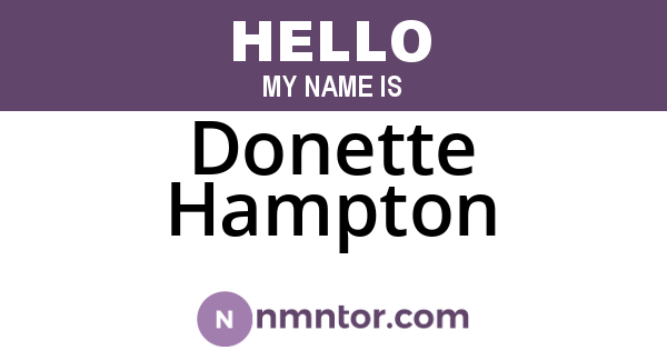 Donette Hampton