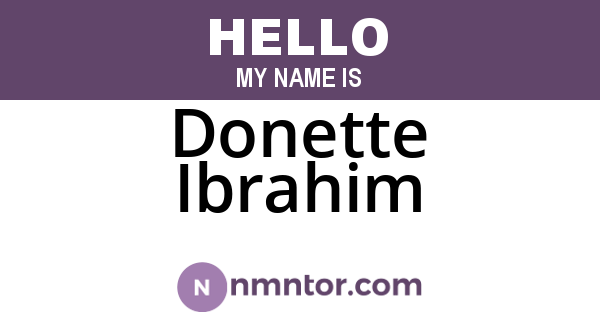Donette Ibrahim