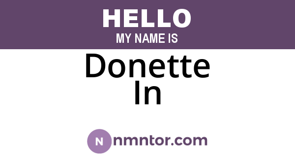 Donette In