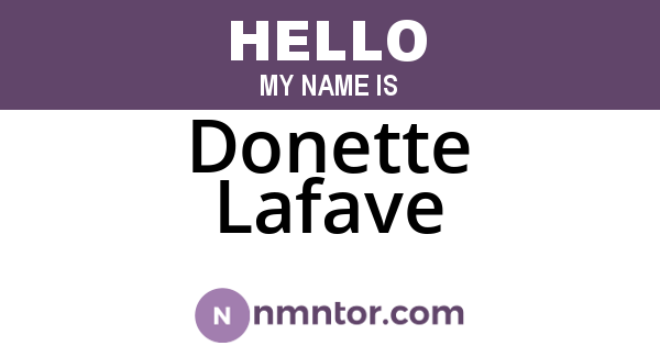 Donette Lafave