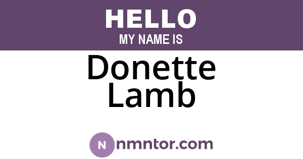 Donette Lamb