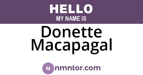 Donette Macapagal