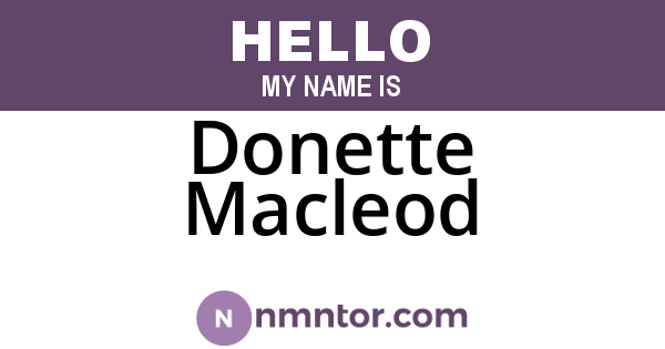 Donette Macleod