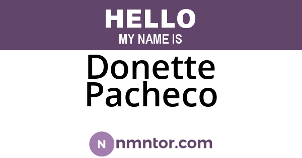 Donette Pacheco