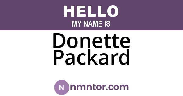 Donette Packard