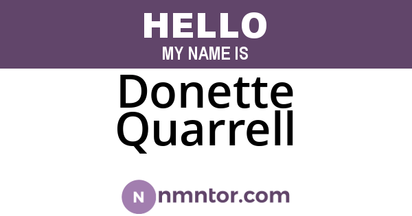 Donette Quarrell