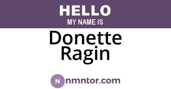 Donette Ragin