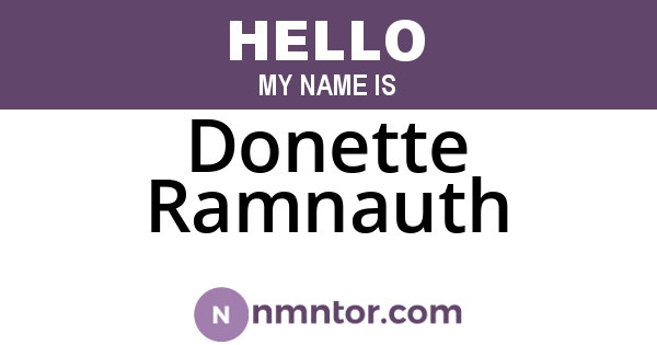Donette Ramnauth
