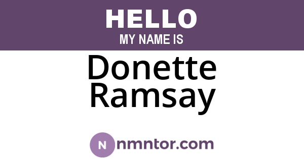 Donette Ramsay