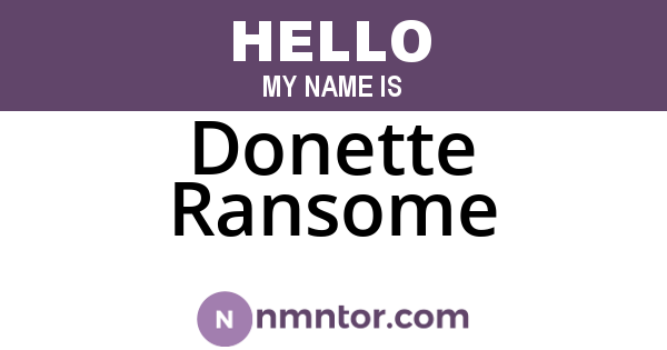 Donette Ransome