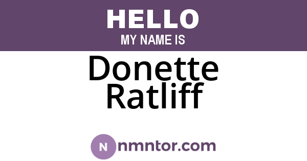 Donette Ratliff